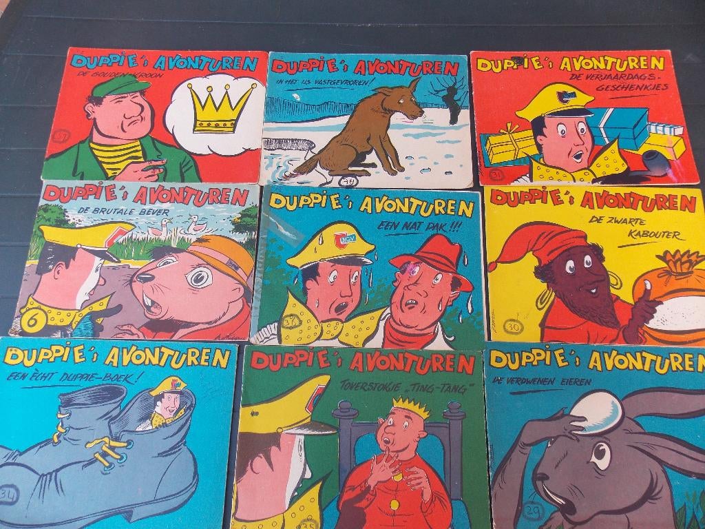 39 stuks Duppie's avonturen jaren 60 gespaard bij kruidenier, Gelezen, Europa, Ophalen of Verzenden, Meerdere comics