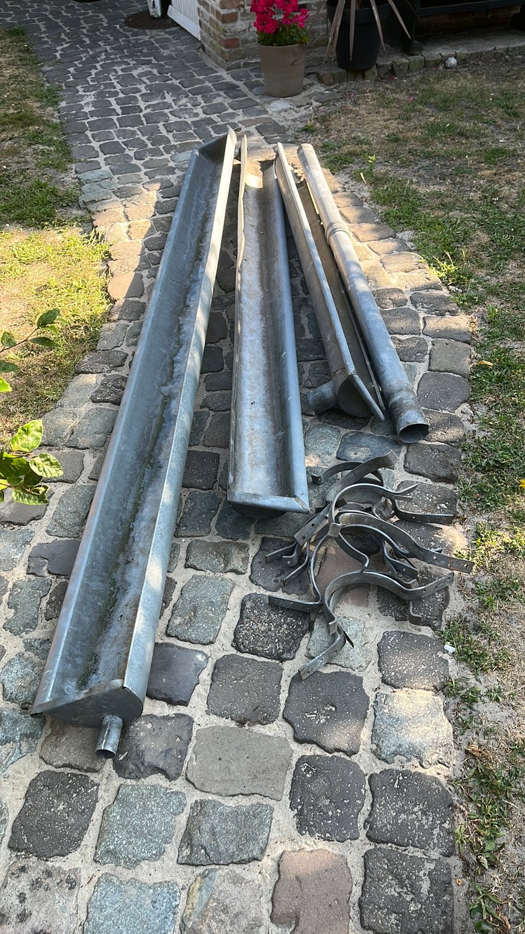 Dakgoot, Doe-het-zelf en Verbouw, Buizen en Afvoer, Ophalen, Gebruikt, Zink, 80 mm of meer