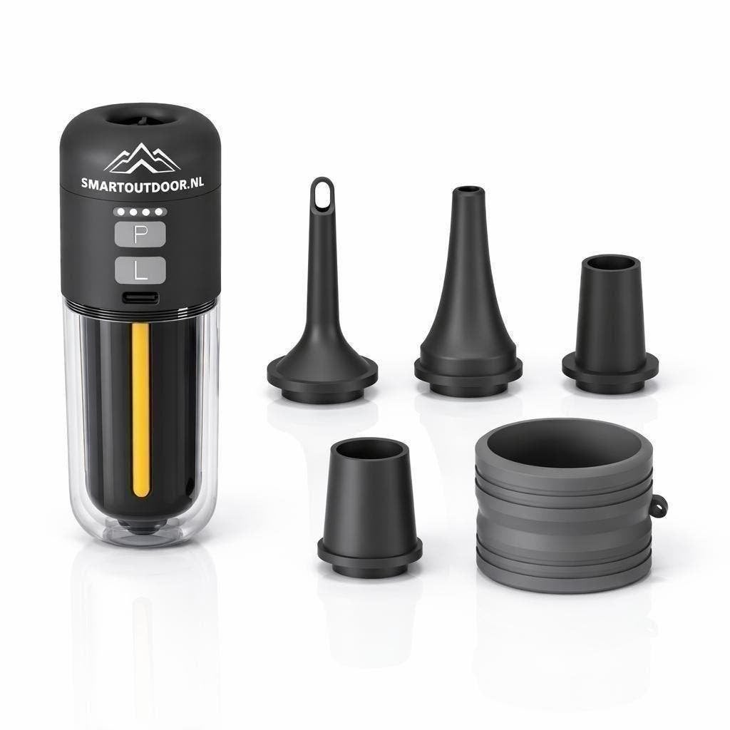 SmartOutdoor Mini Luchtpomp Oplaadbaar LED 5 Opzetstukken BK, Ophalen of Verzenden, Nieuw, Elektrisch