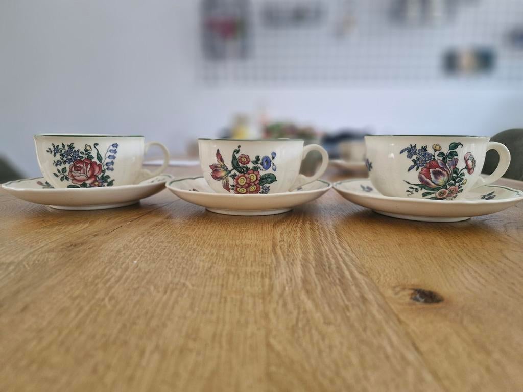 Villeroy & Boch Alt Strass Kop en Schotel Set (3 stuks), Antiek en Kunst, Ophalen of Verzenden