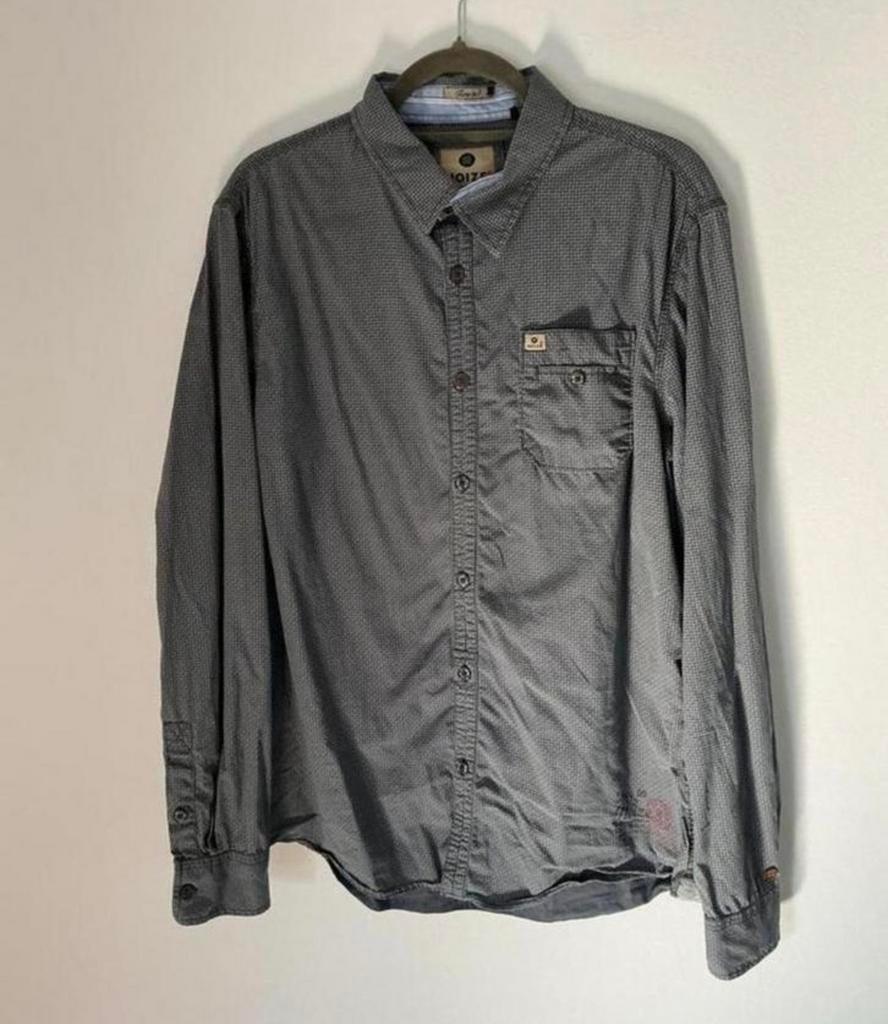 Noize overhemd lange mouwen, XL, Ophalen of Verzenden, Zo goed als nieuw, Grijs, Halswijdte 43/44 (XL)