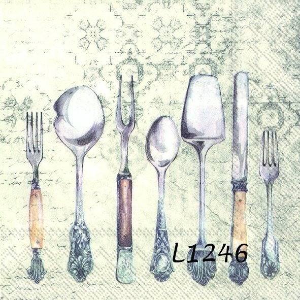 Servetten decoupage/bullet journal * bestek vintage L1246, Verzenden, Nieuw