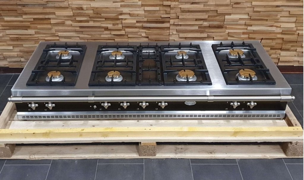 Lacanche 150 cm Rangetop inbouw/opbouw kookplaat zwart + rvs, Witgoed en Apparatuur, Kookplaten, Zo goed als nieuw, Inbouw, Gas