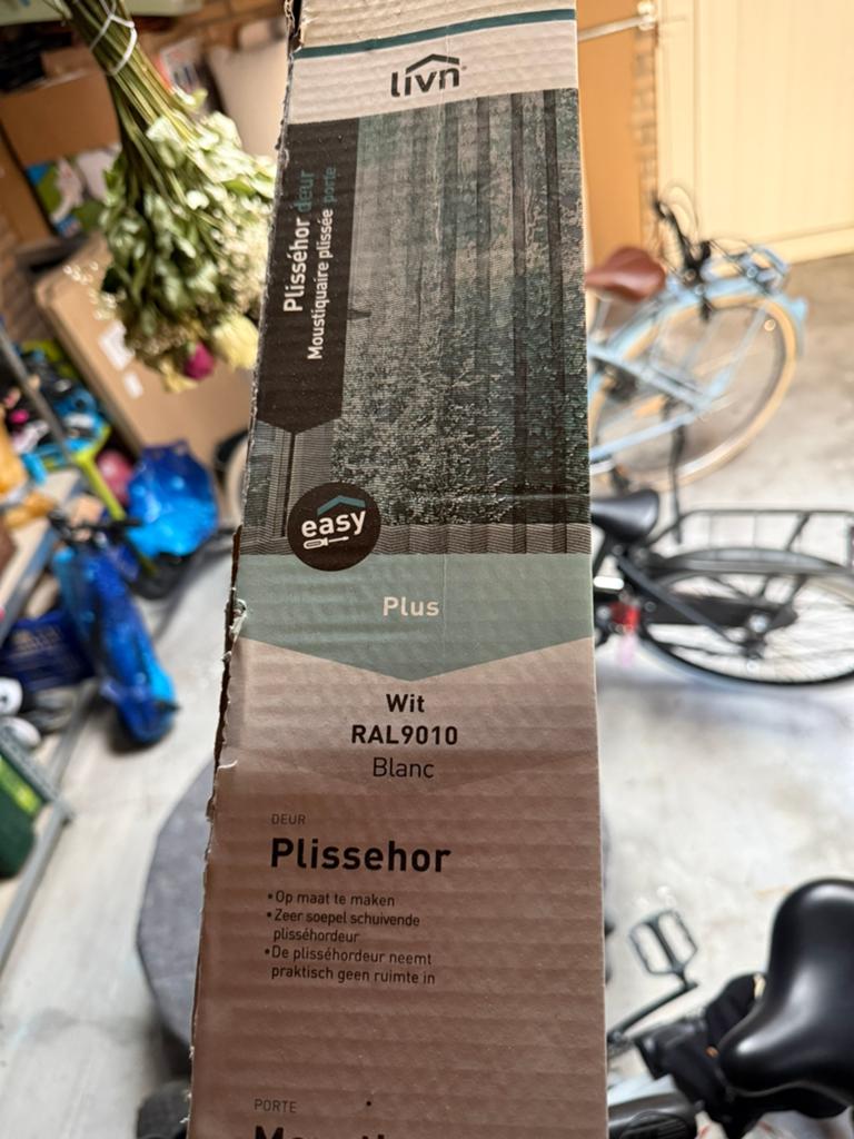 Livn Plissehor Deur Plus 150x240cm Wit, Doe-het-zelf en Verbouw, Deuren en Horren, Ophalen, Kunststof, Hordeur, Nieuw