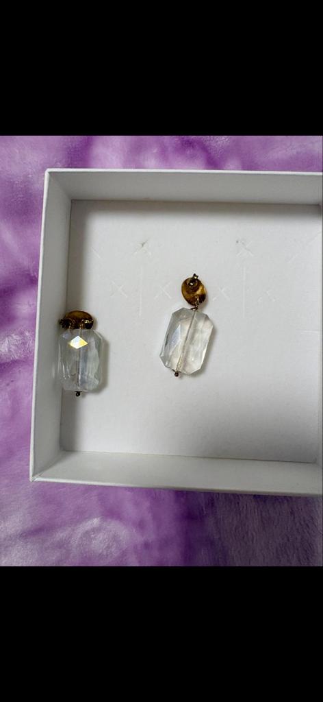 Originele Lott Gioielli oorbellen met kristal, Met kristal, Overige materialen, Hangers, Wit