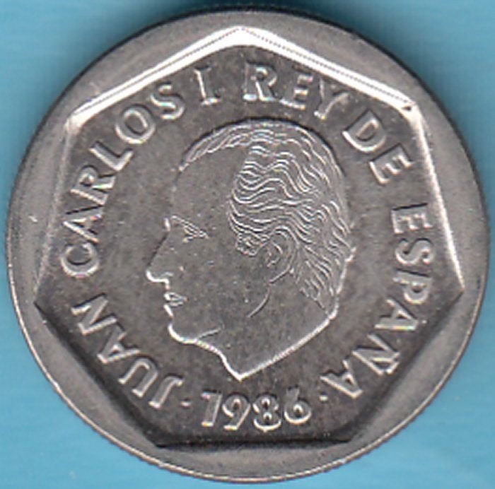 Spanje 200 Pesetas Juan Carlos 1986 in munthouder, Verzenden, Overige landen, Losse munt