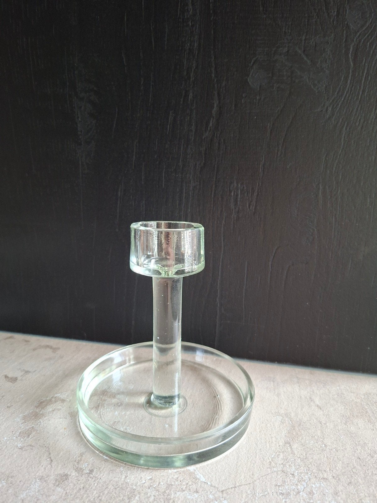 glazen kaarsenstandaard, Gebruikt, Ophalen of Verzenden, Glas, Kandelaar