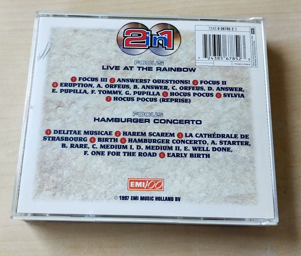 Focus - Live at the Rainbow/Hamburger Concerto 2CD 1997, Ophalen of Verzenden, Zo goed als nieuw, Progressive Rock