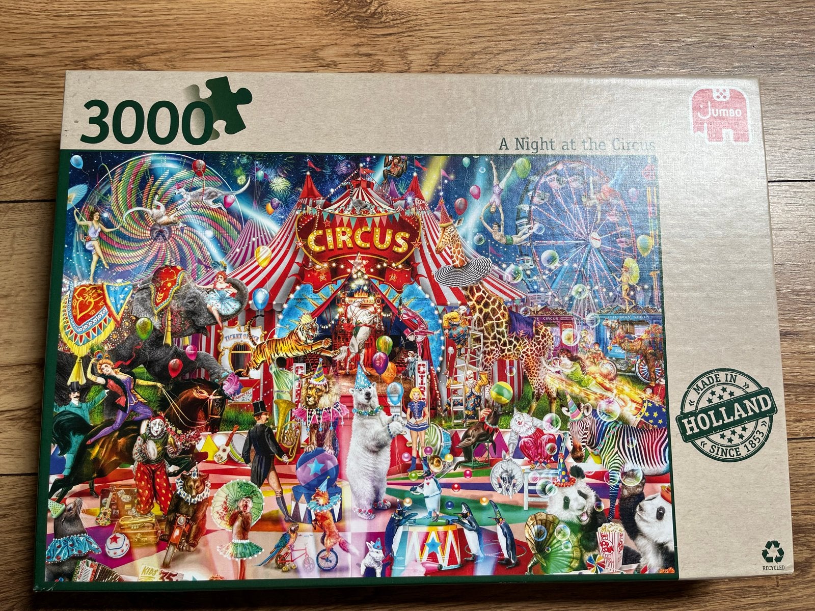 Jumbo Legpuzzel 3000 stukjes: A Night at the Circus, Hobby en Vrije tijd, Denksport en Puzzels, Zo goed als nieuw, Legpuzzel, Meer dan 1500 stukjes