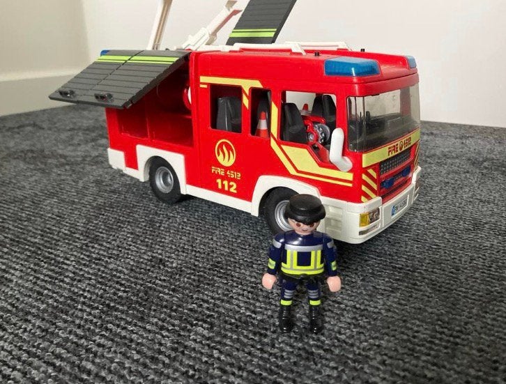 Playmobil Brandweerwagen met Brandweerman, Ophalen of Verzenden, Gebruikt