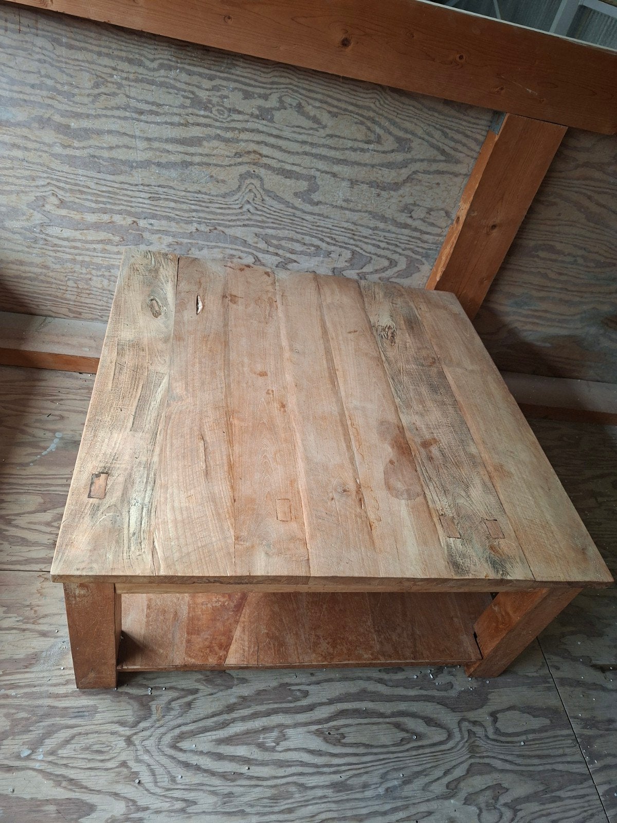 Teak houten salontafel, Ophalen, Vierkant, 50 tot 100 cm