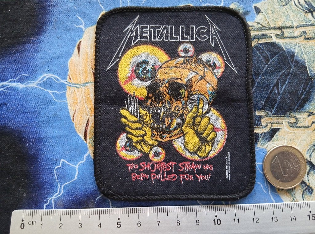 Metallica zeer zeldzame 1990 The Shortest Straw....patch 85, Verzenden, Nieuw, Foto of Kaart