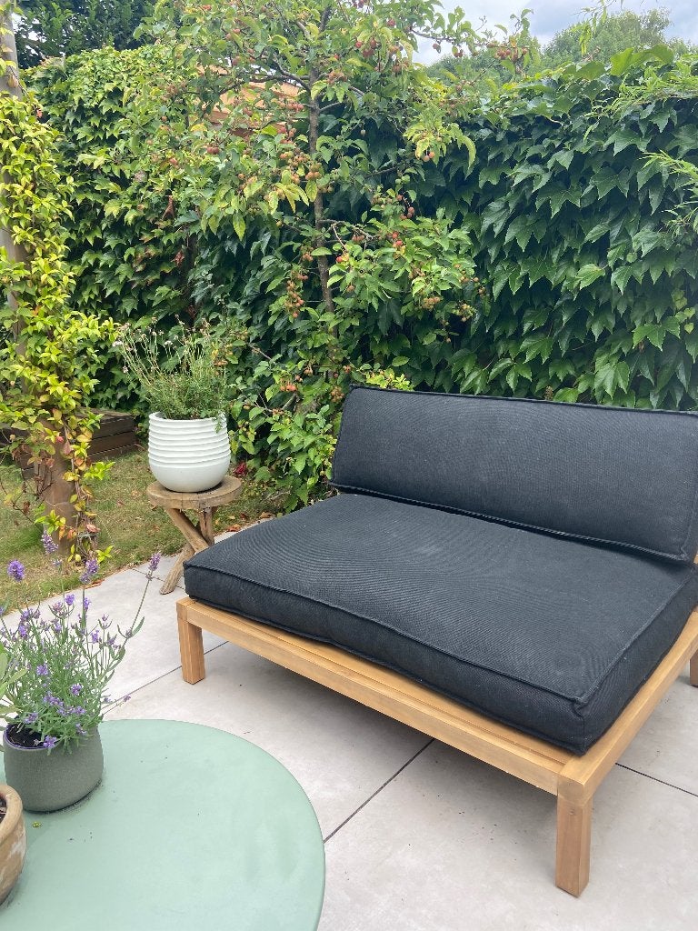 Palletkussen zwart (zit- en rugkussen), Ophalen, Gebruikt