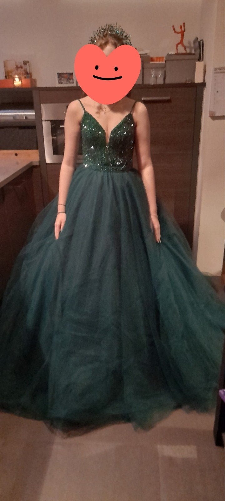 Prachtige smaragdgroene galajurk(maat 38) met pailletten, Kleding | Dames, Gelegenheidskleding, Ophalen, Galajurk, Maat 36 (S)