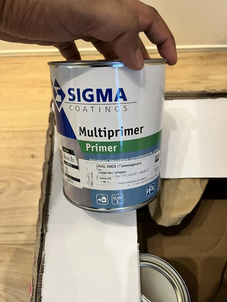 Sigma S2U Allure Gloss + Multiprimer (RAL 6009) - NIEUW, Ophalen, Overige kleuren, Nieuw, Verf