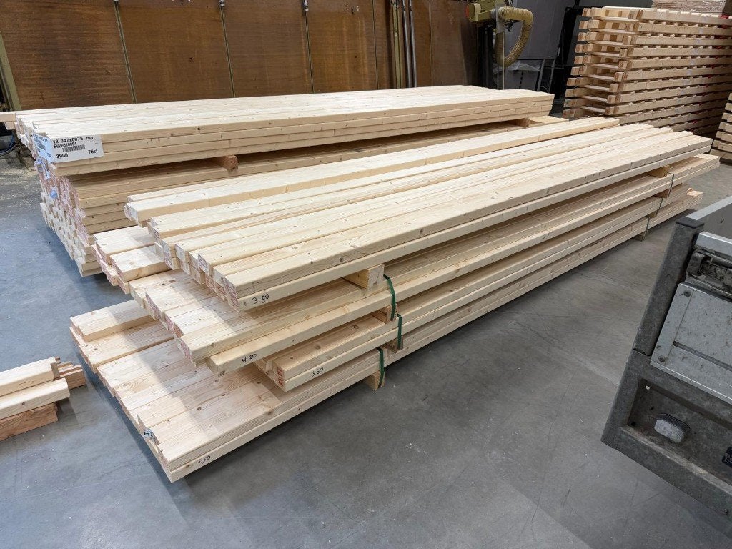 Vuren hout 45x70 en 45x80 geschaafd eerste klas, Doe-het-zelf en Verbouw, Hout en Planken, Ophalen, 25 tot 50 mm, Nieuw, 300 cm of meer