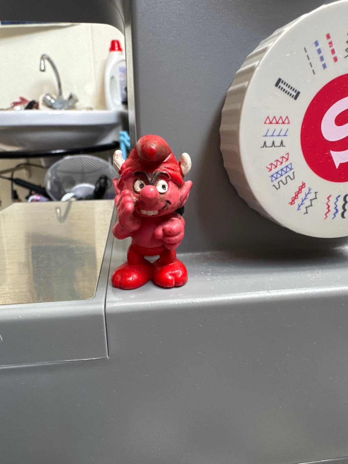 Vintage Duivelsmurf Figuur - Zeldzaam Smurfen Verzamelobject, Verzamelen, Ophalen of Verzenden, Gebruikt