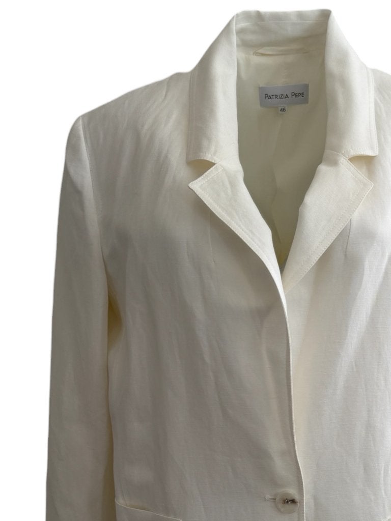 Patrizia Pepe blazer L, Wit, Ophalen of Verzenden, Zo goed als nieuw, Maat 34 (XS) of kleiner