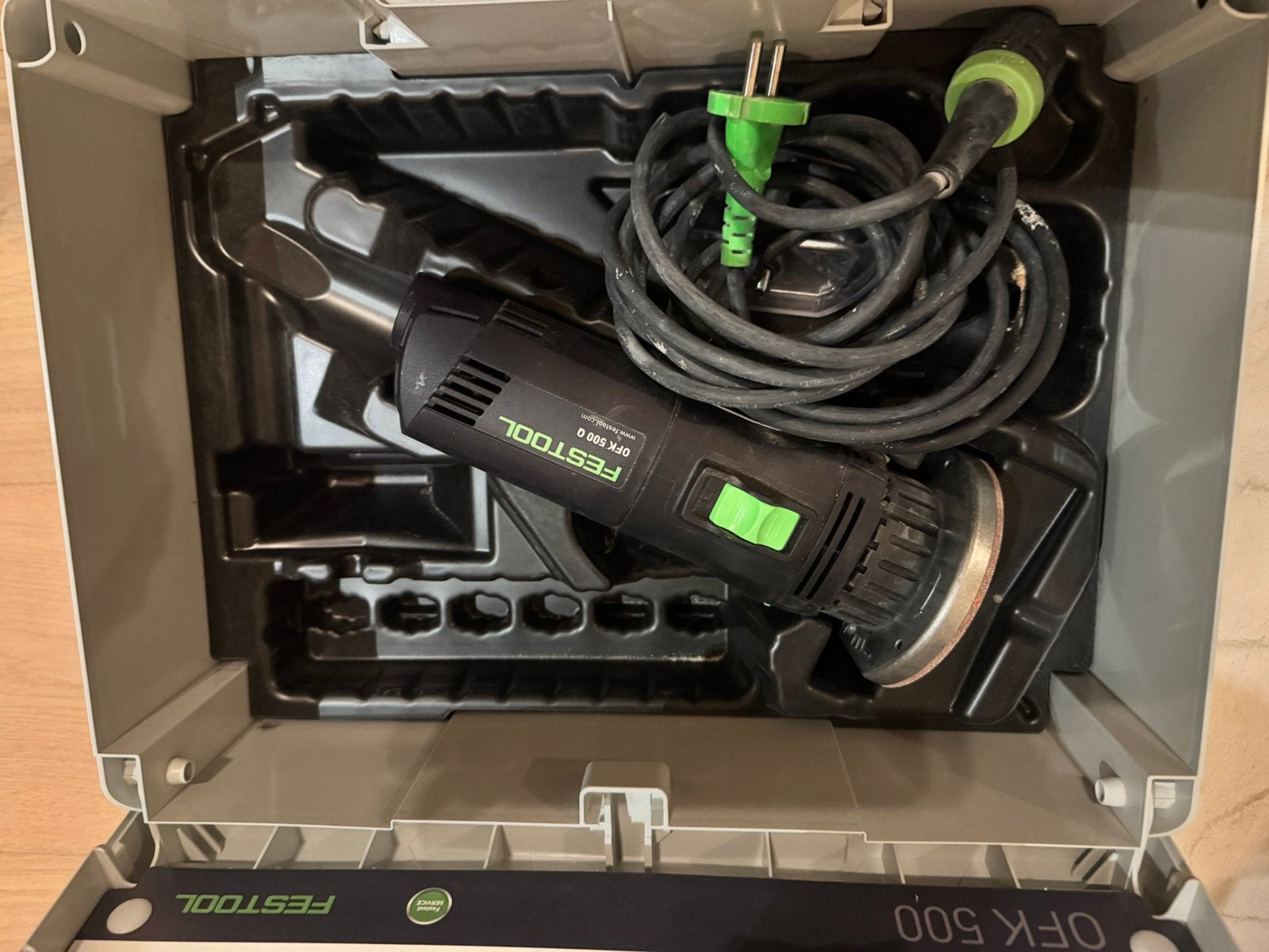 Festool OFK 500 Q-Plus R2 kantenfrees, Ophalen, Decoupeerzaag, Zo goed als nieuw, 30 tot 70 mm