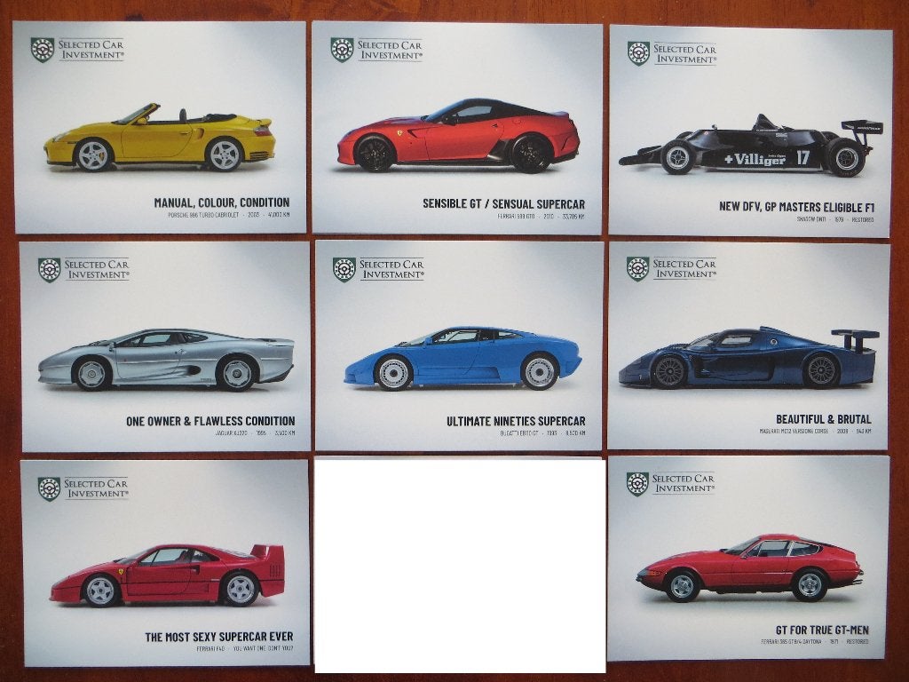 Fotokaarten Lamborghini Ferrari Bugatti Porsche e.a., Ophalen of Verzenden, Nieuw, Ferrari