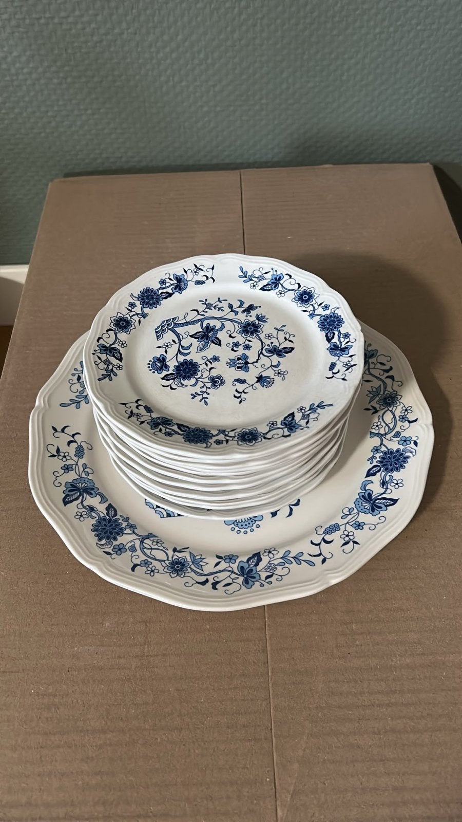 gebakszet, bord met 11 schoteltjes, Gebruikt, Overige merken, Ophalen of Verzenden, Bord(en)