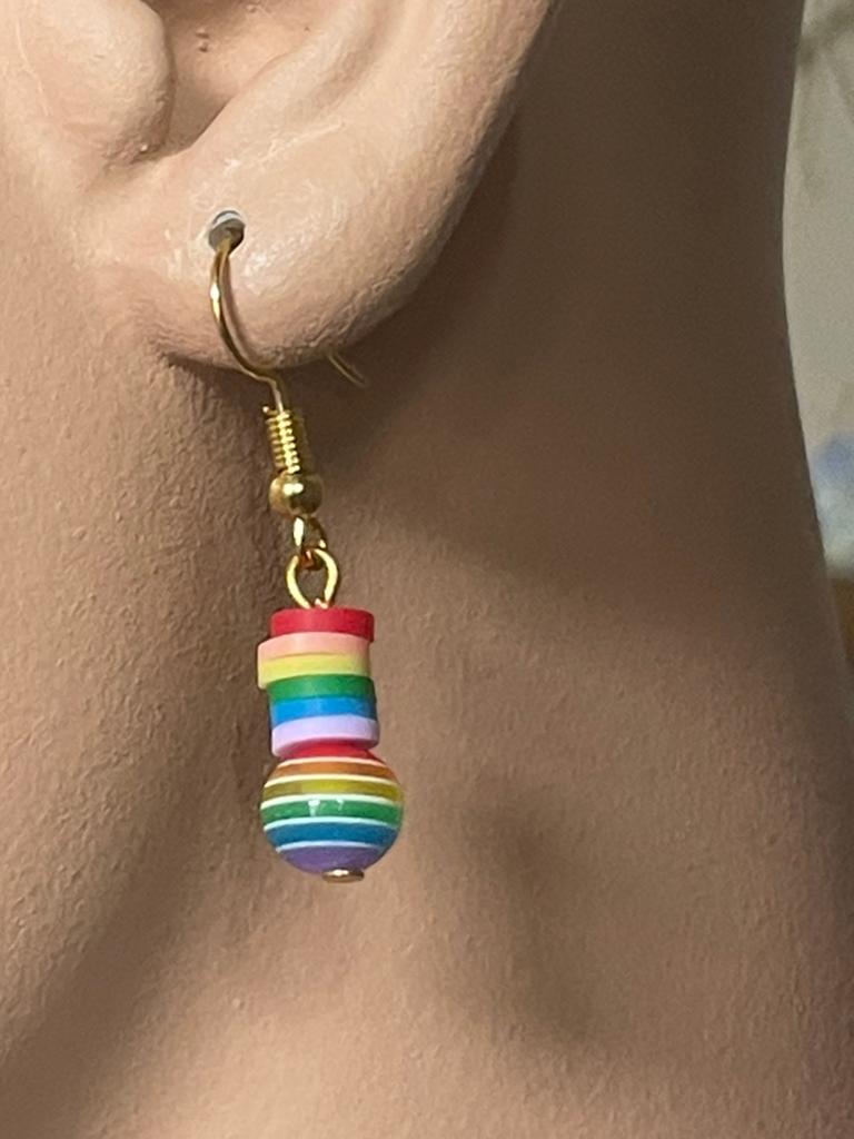 Oorbellen rainbow, Verzenden, Zo goed als nieuw, Overige materialen, Hangers
