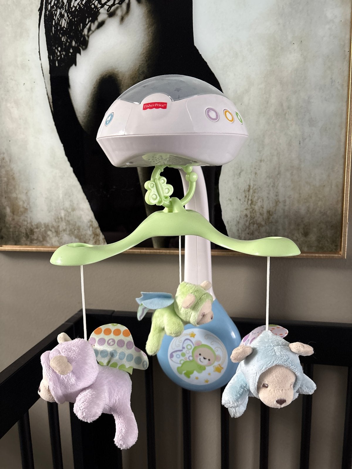 Fisher-Price Wiegmobiel met Projector en Muziek, Ophalen, Zo goed als nieuw, Overige typen, Met licht