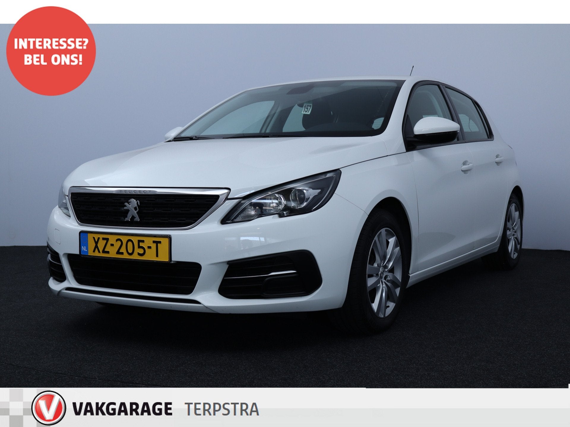 Peugeot 308 1.2 PureTech Active /D-Riem Verv. 180.000KM! /Tr, Auto's, Stof, Gebruikt, Euro 6, Wit