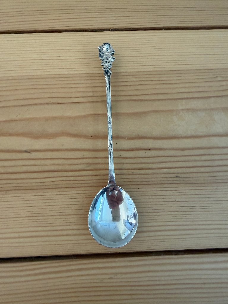 Hildesheimer Rose jamlepel / suikerlepel - Verzilverd, Ophalen of Verzenden