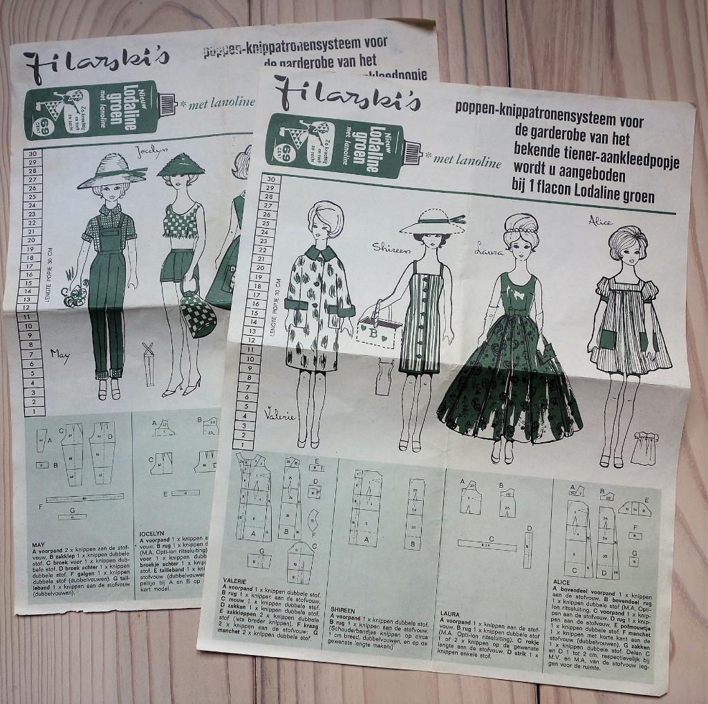 knippatronen van Filarski, jaren '50 voor Barbie: kopieën, Overige merken, Overige typen, Verzenden, Vrouw