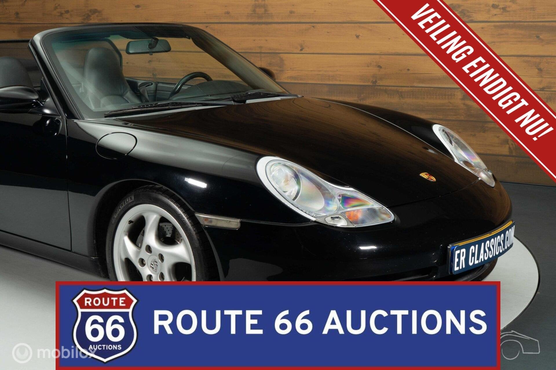 Porsche 911 Carrera Cabriolet | 2001 | Route 66 Auctions, Auto's, Overige carrosserieën, Zwart, Bedrijf, Porsche