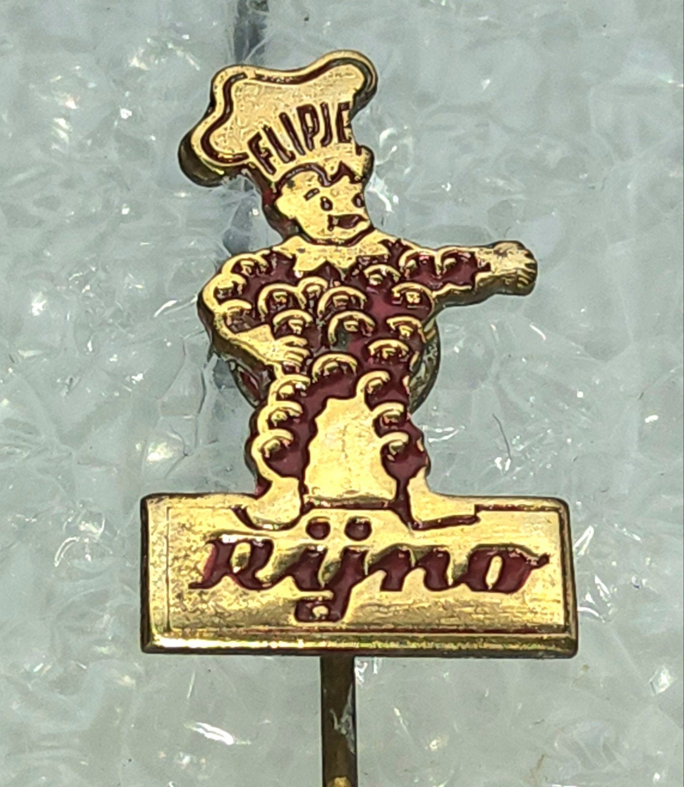 Vintage Speldje Flipje Rijno - Fruitbaasje Tiel, Ophalen of Verzenden, Gebruikt, Overige onderwerpen, Speldje of Pin