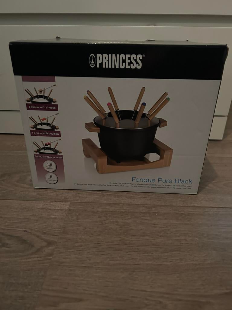 Princess Pure Black Fondue Stel - Nieuw in Verpakking, Witgoed en Apparatuur, Gourmetstellen, Ophalen of Verzenden, Nieuw, 8 personen of meer