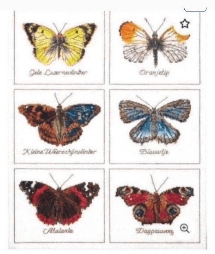 BORDUURPAKKET THEA GOUVERNEUR VLINDERS, Ophalen of Verzenden, Zo goed als nieuw, Handborduren, Borduurpakket