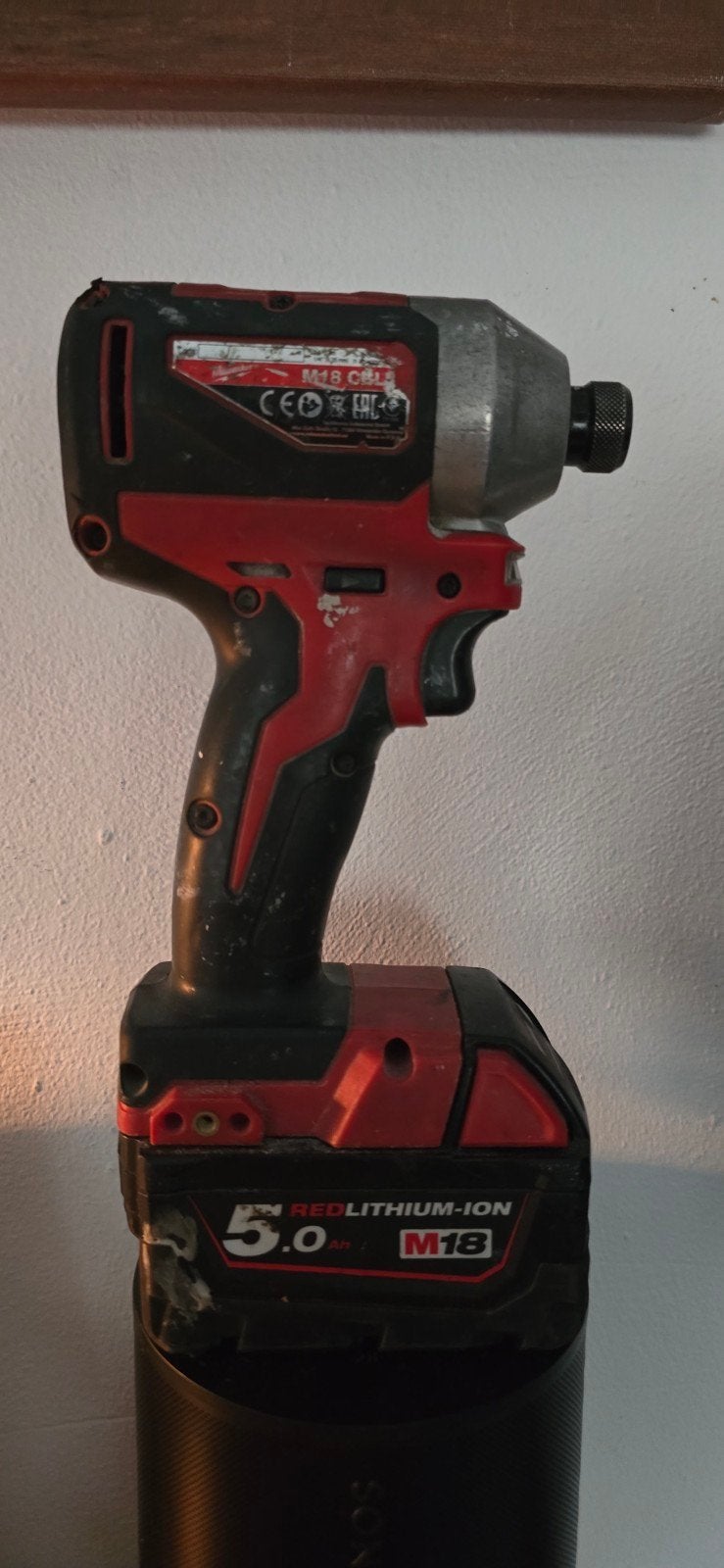 Milwaukee M18 CBL Accu Slagmoersleutel met 5.0 Ah accu, Ophalen of Verzenden, Gebruikt, Overige typen