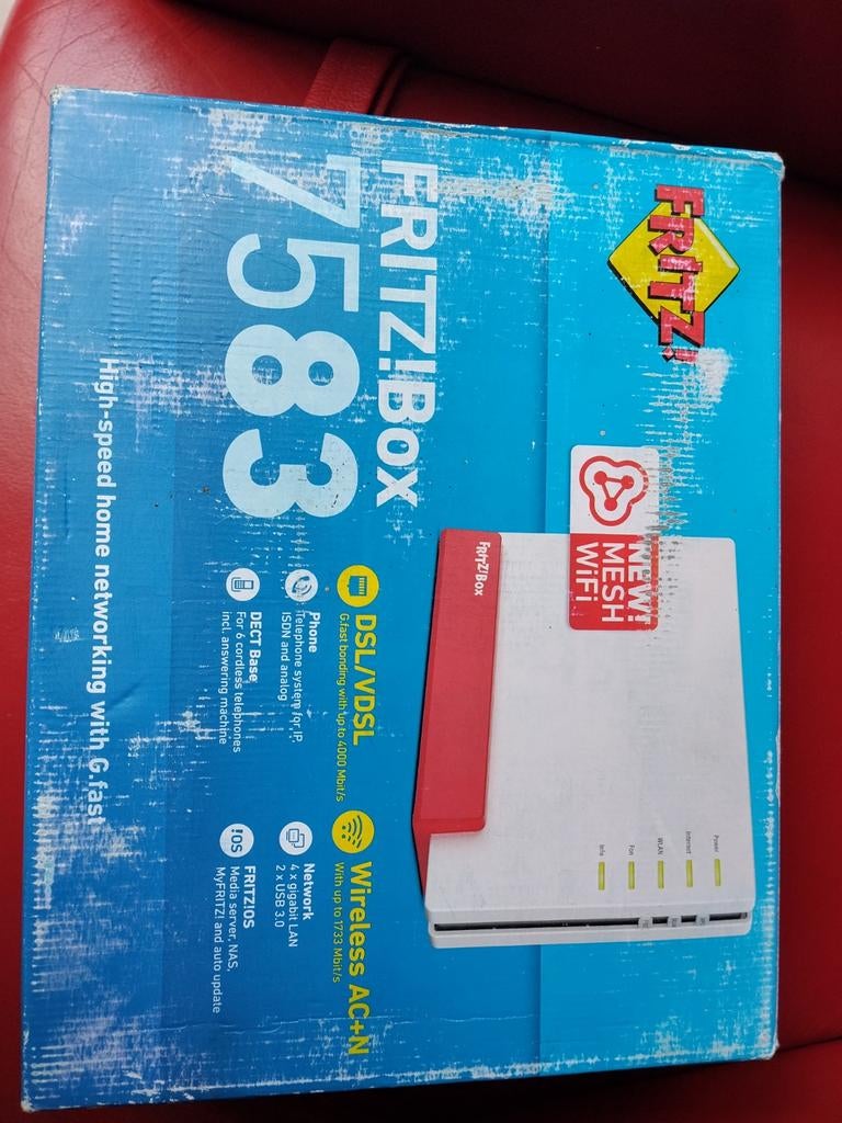 Nieuwe Fritz!Box 7583 - High-speed home networking, Computers en Software, Routers en Modems, Ophalen of Verzenden, Nieuw, Router met modem