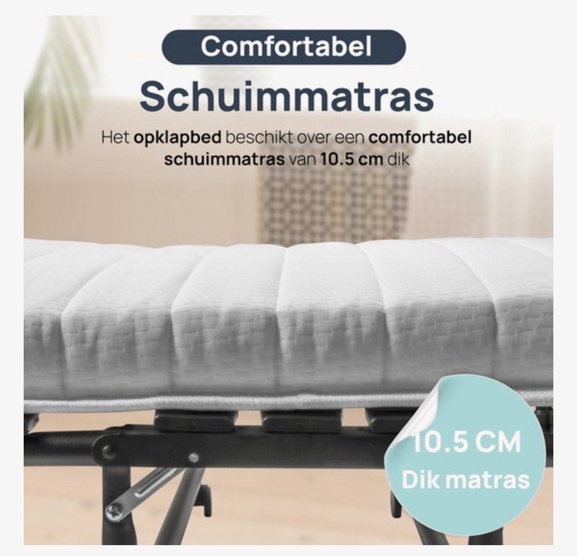 Troonz foldable bed 90x200 cm, Ophalen, 90 cm, Eenpersoons, Nieuw