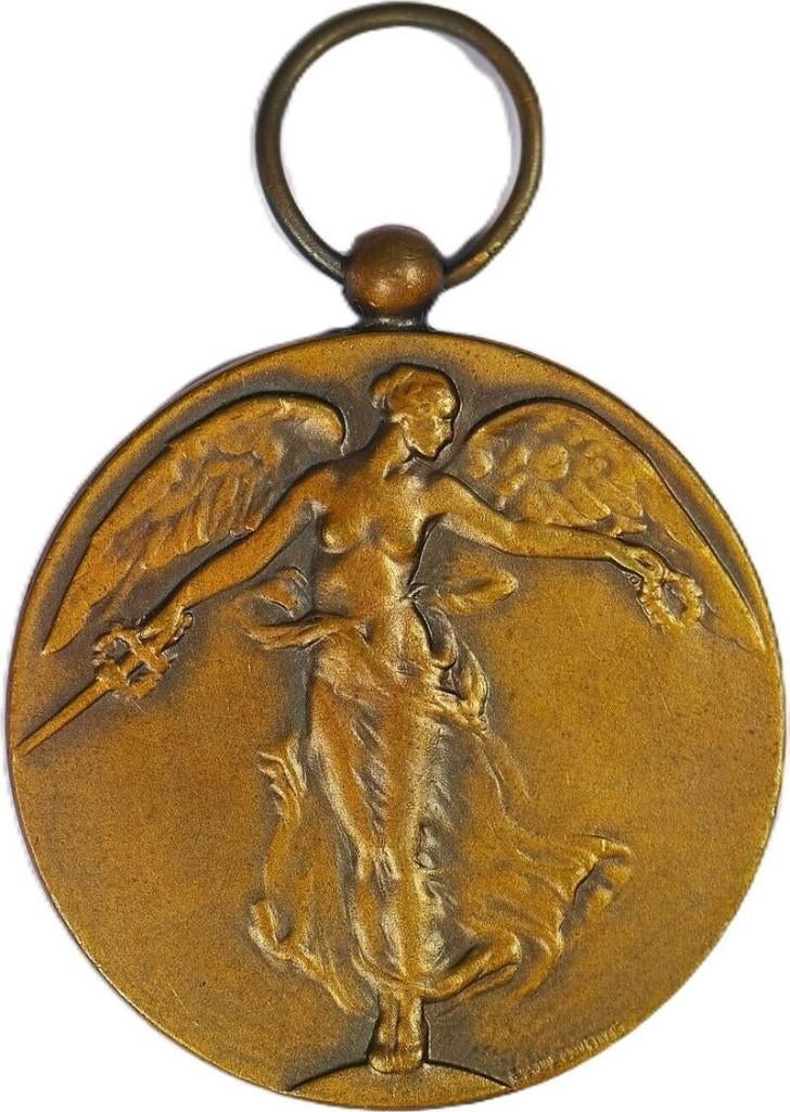 Penning Geallieerde Overwinningsmedaille 1914-1918, Ophalen of Verzenden, Overige materialen, Buitenland