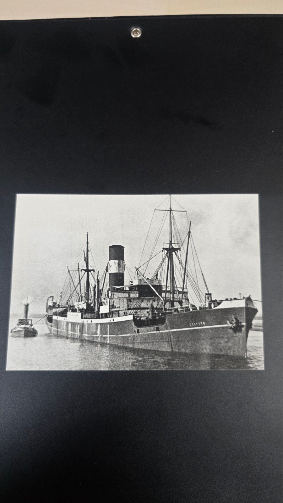Zwart-wit foto van vrachtschip 'Colytto' uit 1926, Ophalen of Verzenden, Gebruikt