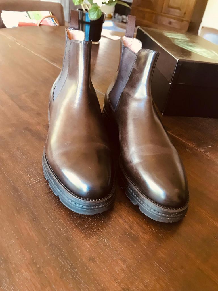 Santoni Boots. Maat 7.5 42, Bruin, Overige typen, Nieuw, Ophalen of Verzenden