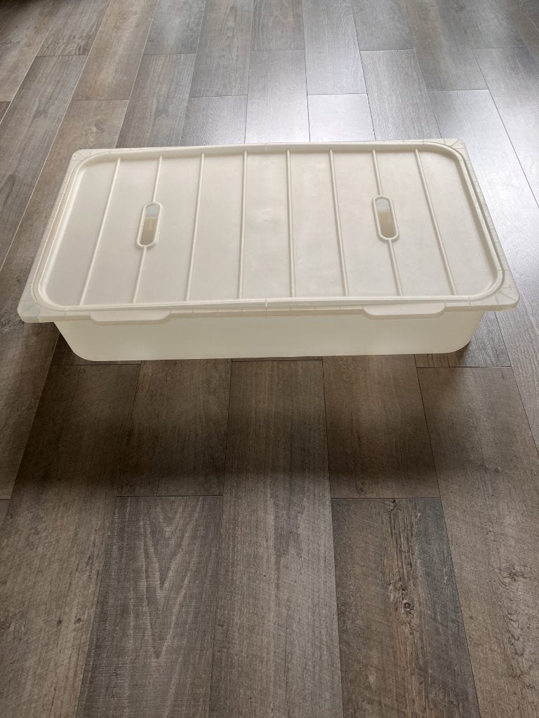 Ikea bak met deksel transparant (92 x 53,5 x 18 cm), Kunststof, 50 tot 100 cm, Ophalen of Verzenden, Zo goed als nieuw