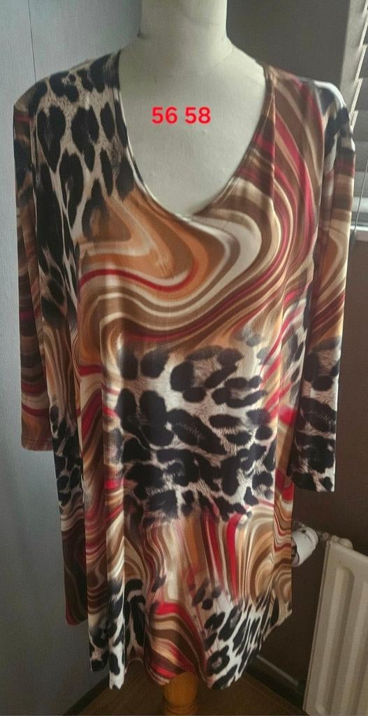 Magna Tuniek/Blouse Maat 52/54 Nieuw met Luipaardprint, Overige kleuren, Maat 46/48 (XL) of groter, Nieuw, Ophalen of Verzenden