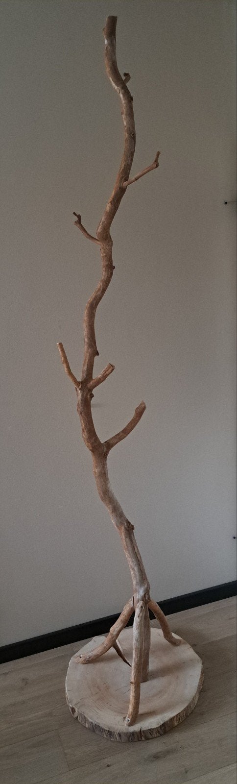UNIEKE BOOMTAKKAPSTOK BOERENKAPSTOK DESIGNKAPSTOK BOOMSCHIJF, Ophalen, 200 cm of meer, Nieuw, Staande kapstok
