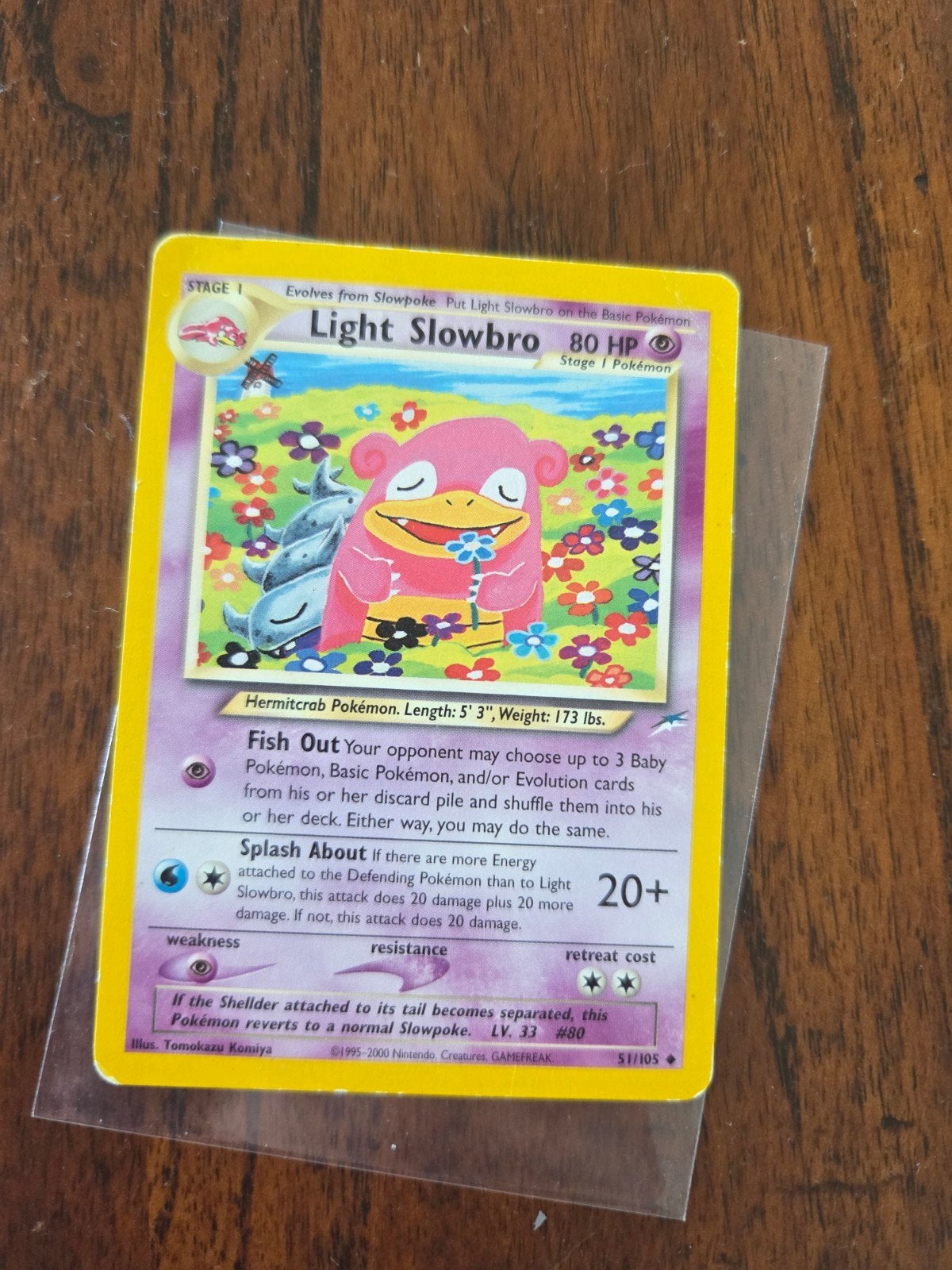Light Slowbro 51/105 Pokémon Neo Destiny, Ophalen of Verzenden, Gebruikt