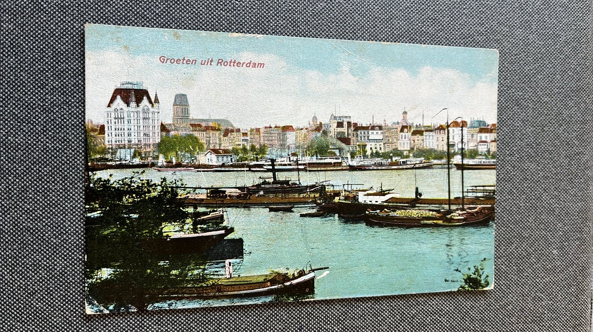 Boten Haven Rotterdam 1919 van schipper, Ophalen of Verzenden, Gebruikt, Kaart, Foto of Prent