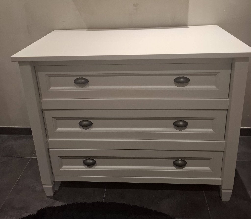 Witte commode, Ophalen, Gebruikt, 50 tot 70 cm, 100 cm of meer