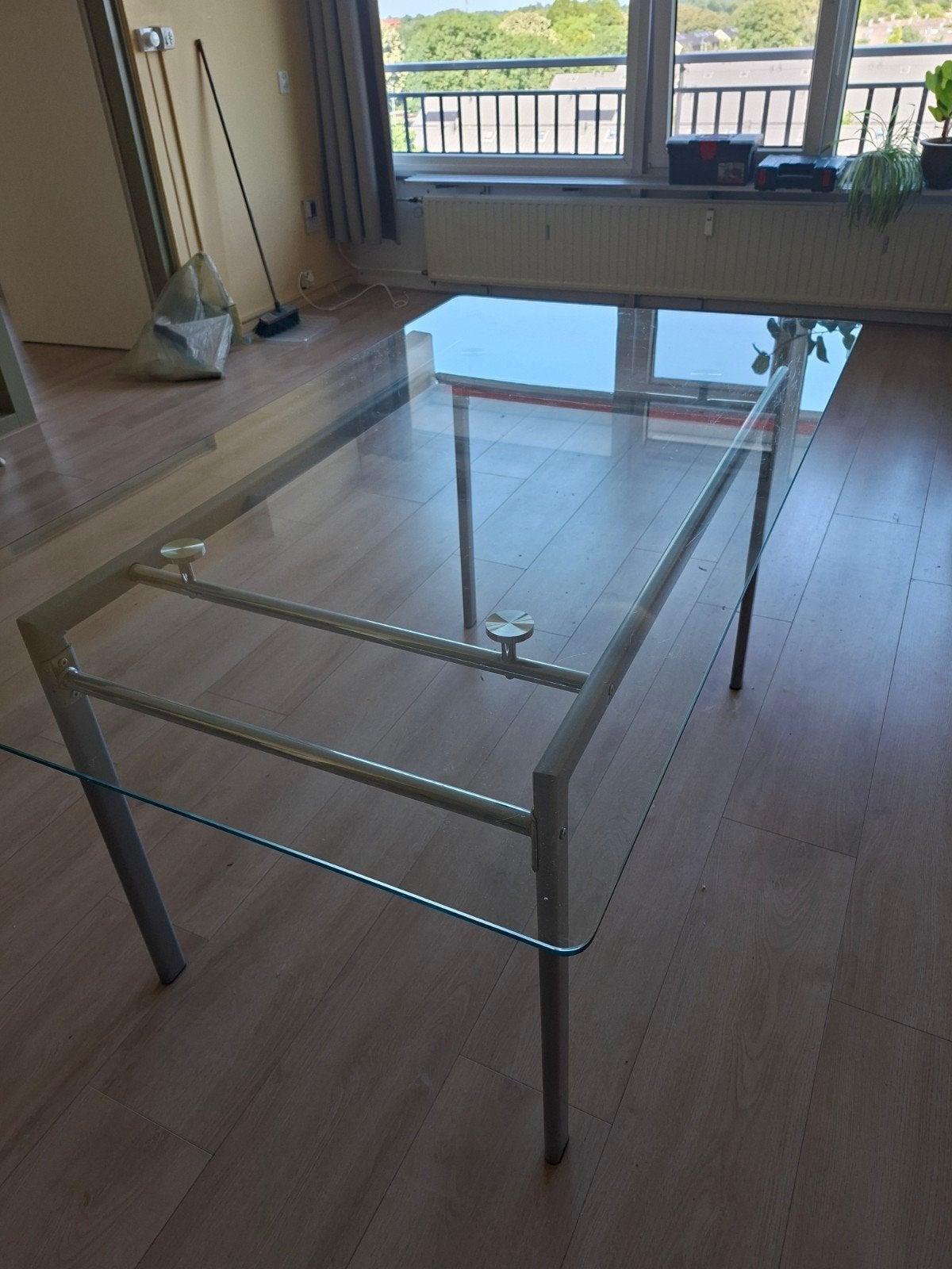 IKEA Glazen Eettafel 160x90 cm, Gebruikt, Glas, 150 tot 200 cm, Vier personen