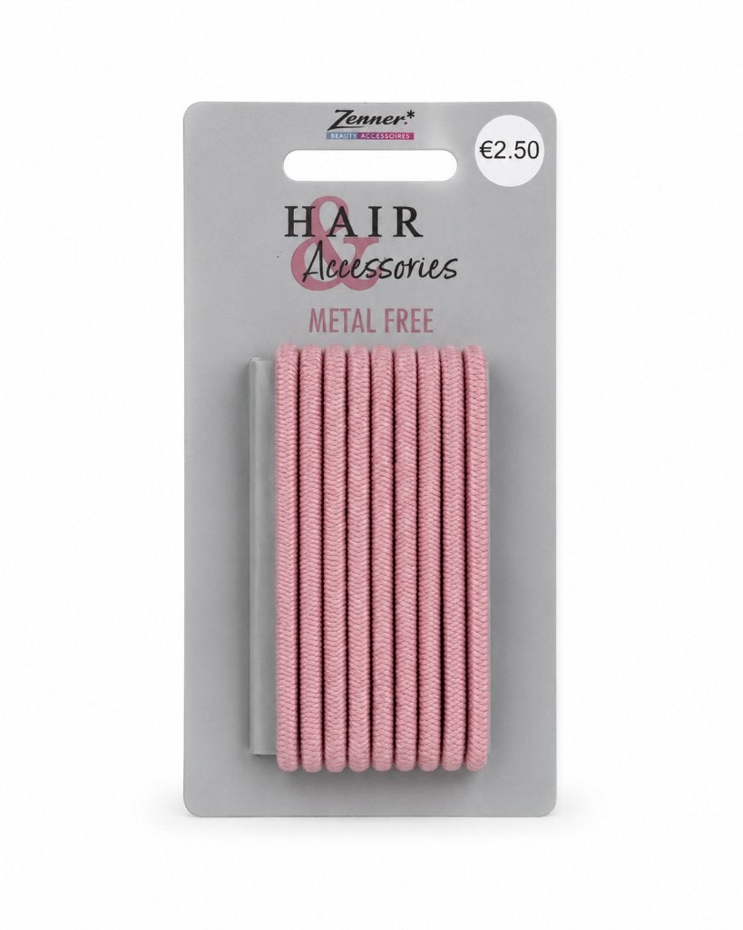 Zenner metal-free haarelastiekjes – roze – 9 stuks, ., Overige typen, Nieuw, Ophalen of Verzenden