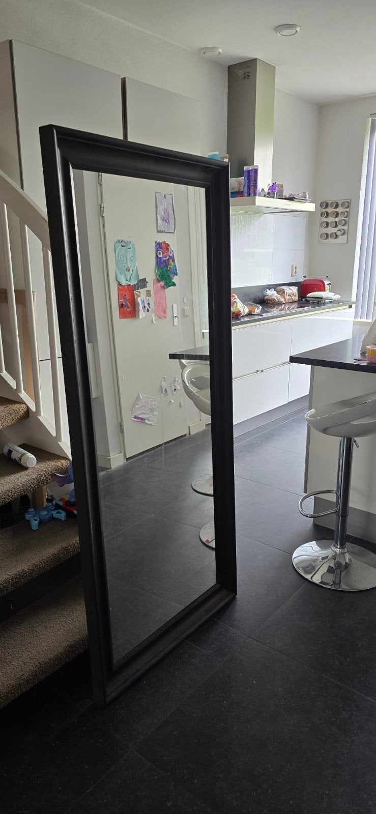 IKEA spiegel donkerbruin, zo goed als nieuw, Ophalen of Verzenden, Zo goed als nieuw, 75 tot 100 cm, 150 tot 200 cm