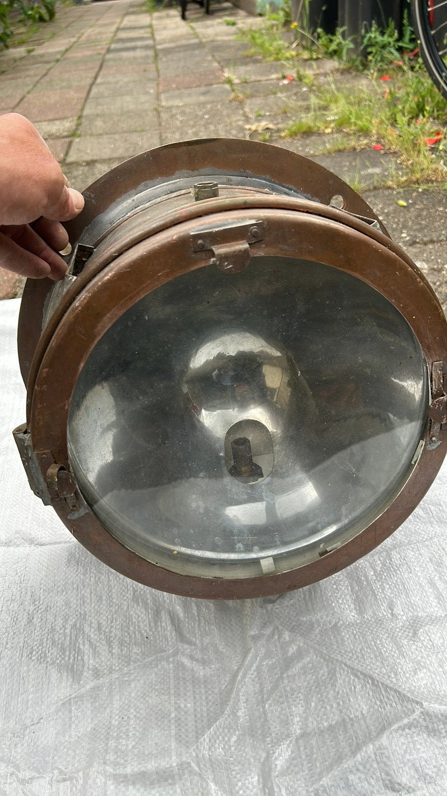 Antieke Treinlamp / Seinlamp met Rood Filter, Ophalen of Verzenden